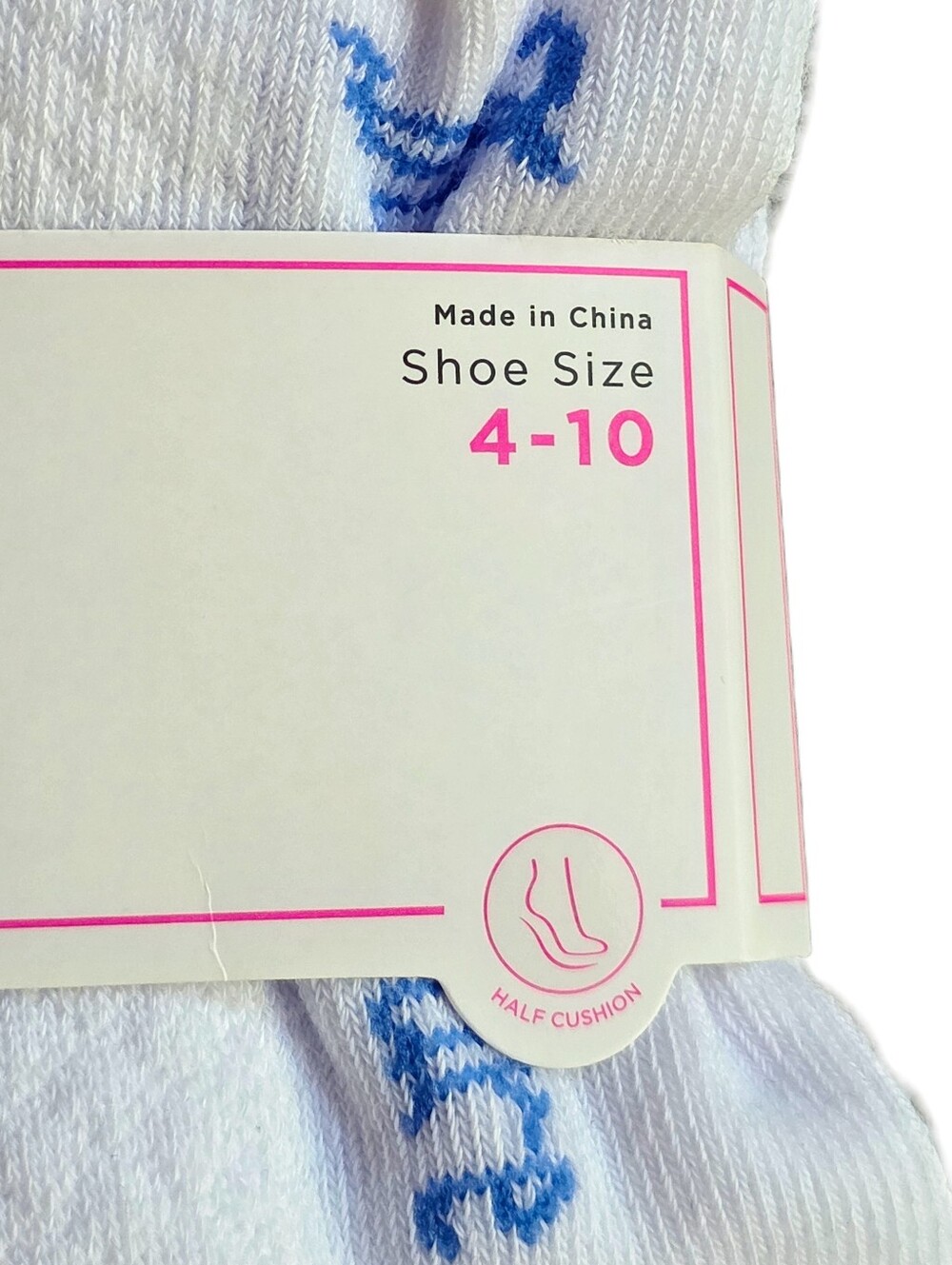 Juicy Couture - White Sport Cushioned Quarter Socks with Pink & Blue Trim - Picture 4 of 4